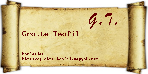 Grotte Teofil névjegykártya